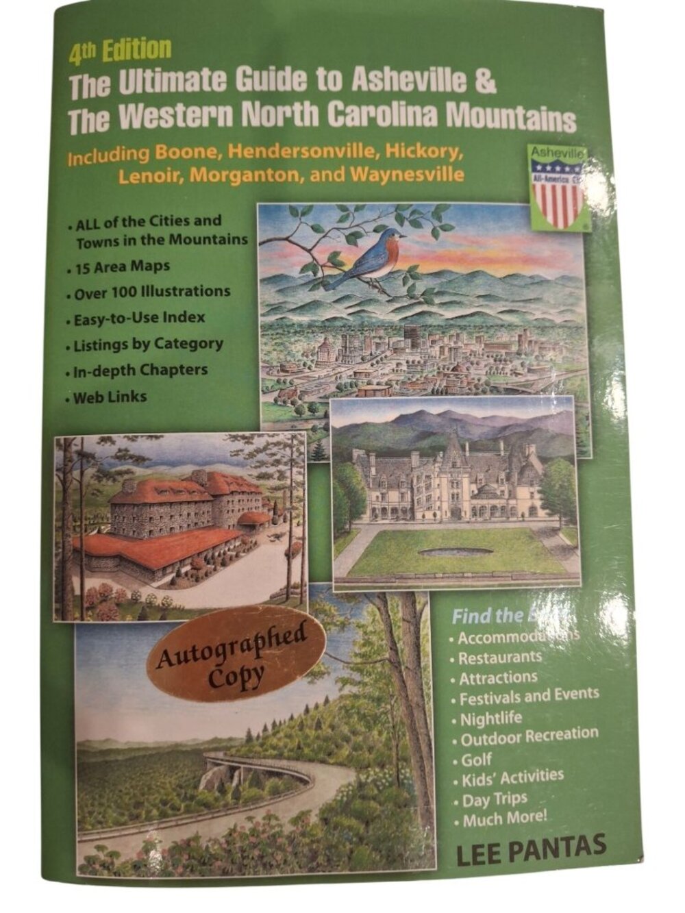 Ultimate Guide Asheville Western NC Mountains Lee Pantas 4th Ed Autographed